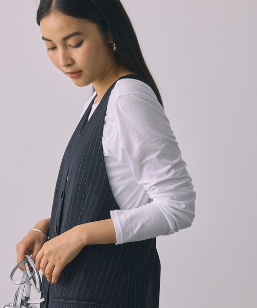 BABYLONE（バビロン）の「コットンハイゲージロンT（Tシャツ/カットソー・レディース・ホワイト/ブラック・フリー）」の6枚目の写真