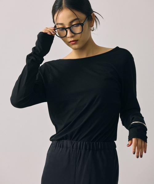 BABYLONE（バビロン）の「コットンハイゲージロンT（Tシャツ/カットソー・レディース・ホワイト/ブラック・フリー）」の21枚目の写真