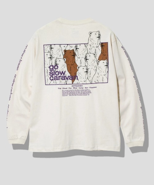 USA/C スクエアLOGOバックプリントロングスリーブTEE（Tシャツ/カットソー）｜go slow caravan（ゴースローキャラバン）