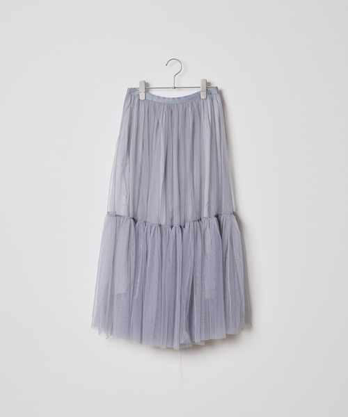 BLANK (ブランク)の「▲Tiered tulle skirt / ティアードチュールスカート(スカート・レディース・アイボリー/カーキ/ブラック/ライトグレー・FREE)」の3枚目の写真