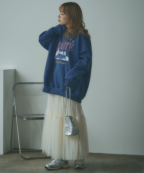 BLANK (ブランク)の「▲Tiered tulle skirt / ティアードチュールスカート(スカート・レディース・アイボリー/カーキ/ブラック/ライトグレー・FREE)」の9枚目の写真