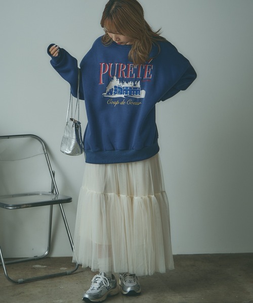 BLANK (ブランク)の「▲Tiered tulle skirt / ティアードチュールスカート(スカート・レディース・アイボリー/カーキ/ブラック/ライトグレー・FREE)」の10枚目の写真