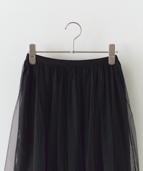 BLANK (ブランク)の「▲Tiered tulle skirt / ティアードチュールスカート(スカート・レディース・アイボリー/カーキ/ブラック/ライトグレー・FREE)」の21枚目の写真