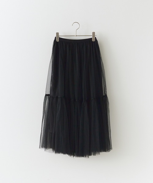 BLANK (ブランク)の「▲Tiered tulle skirt / ティアードチュールスカート(スカート・レディース・アイボリー/カーキ/ブラック/ライトグレー・FREE)」の20枚目の写真