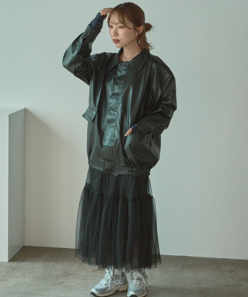 BLANK (ブランク)の「▲Tiered tulle skirt / ティアードチュールスカート(スカート・レディース・アイボリー/カーキ/ブラック/ライトグレー・FREE)」の15枚目の写真