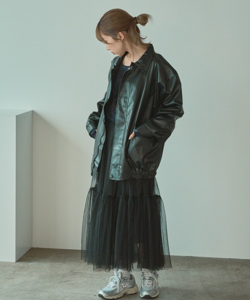 BLANK (ブランク)の「▲Tiered tulle skirt / ティアードチュールスカート(スカート・レディース・アイボリー/カーキ/ブラック/ライトグレー・FREE)」の18枚目の写真