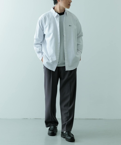ITEMS URBANRESEARCH(アイテムズ アーバンリサーチ)の「ワンポイント刺繍OXレギュラーカラーシャツ(シャツ/ブラウス・メンズ・ホワイト/ライトグレー/ネイビー・MEDIUM/LARGE)」の7枚目の写真