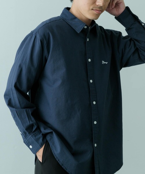 ITEMS URBANRESEARCH(アイテムズ アーバンリサーチ)の「ワンポイント刺繍OXレギュラーカラーシャツ(シャツ/ブラウス・メンズ・ホワイト/ライトグレー/ネイビー・MEDIUM/LARGE)」の8枚目の写真