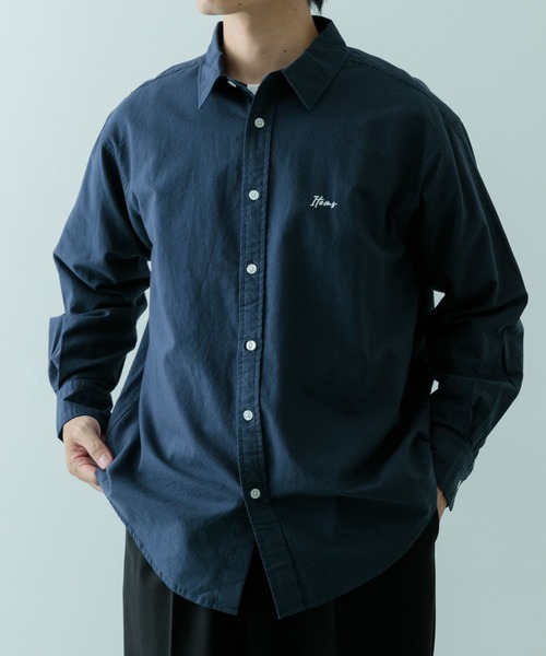 ITEMS URBANRESEARCH(アイテムズ アーバンリサーチ)の「ワンポイント刺繍OXレギュラーカラーシャツ(シャツ/ブラウス・メンズ・ホワイト/ライトグレー/ネイビー・MEDIUM/LARGE)」の9枚目の写真
