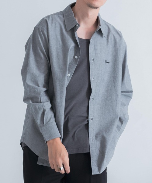 ITEMS URBANRESEARCH(アイテムズ アーバンリサーチ)の「ワンポイント刺繍OXレギュラーカラーシャツ(シャツ/ブラウス・メンズ・ホワイト/ライトグレー/ネイビー・MEDIUM/LARGE)」の13枚目の写真