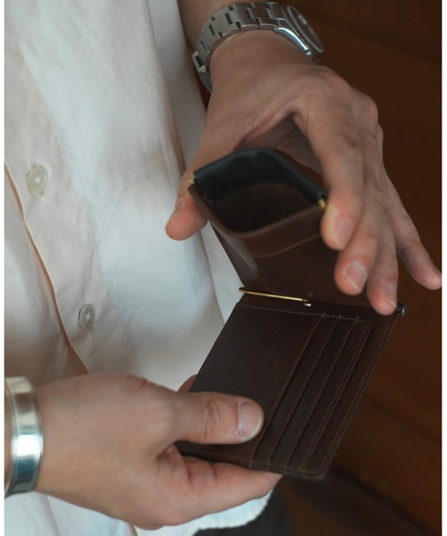 A_W(アウ)の「マネークリップ 札入れ 小銭入れ付き 本革 レザー 薄型 コンパクト ミニ アウ A_W offcial shop(札入れ/マネークリップ・メンズ・ブラック/ブラウン/グリーン・FREE)」の4枚目の写真