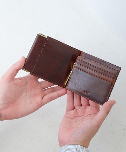A_W(アウ)の「マネークリップ 札入れ 小銭入れ付き 本革 レザー 薄型 コンパクト ミニ アウ A_W offcial shop(札入れ/マネークリップ・メンズ・ブラック/ブラウン/グリーン・FREE)」の9枚目の写真