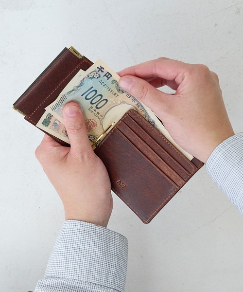 A_W(アウ)の「マネークリップ 札入れ 小銭入れ付き 本革 レザー 薄型 コンパクト ミニ アウ A_W offcial shop(札入れ/マネークリップ・メンズ・ブラック/ブラウン/グリーン・FREE)」の11枚目の写真