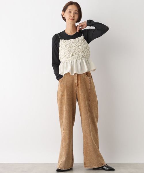 ことみページ セール】シャーリングキャミブラウス 146887（シャツ/ブラウス