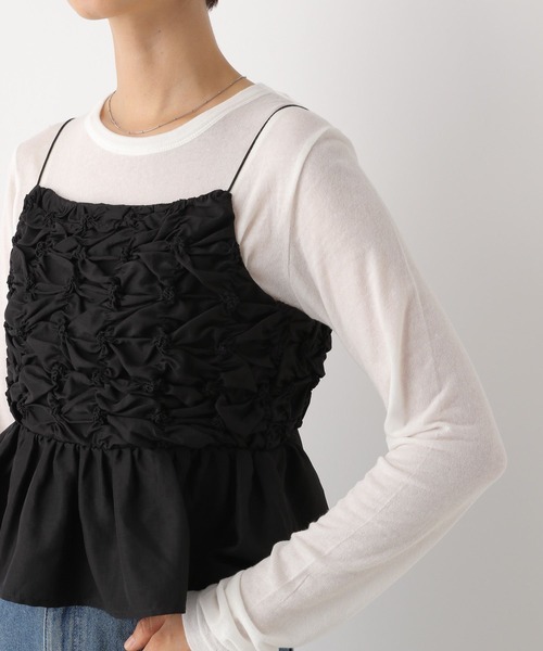 試着のみ♡LIten♡リテン♡シャーリングブラウス♡ タグ付き新品 Liten リテン シャーリングブラウス ホワイト