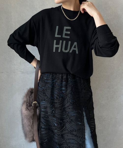 【セール】LE HUAインターシャロゴニット（ニット/セーター）｜DouDou（ドゥドゥ）