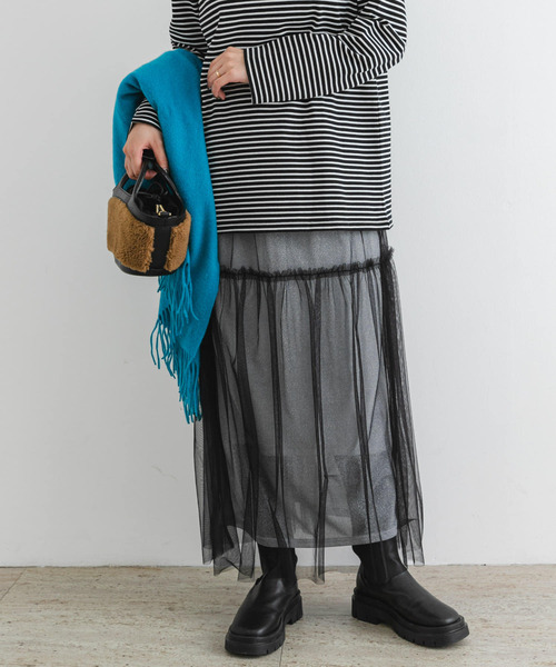 F by ROSSO(エフバイロッソ)の「F by ROSSO ラメチュールティアードスカート(スカート・レディース・ブロンズ/シルバー・FREE)」の3枚目の写真