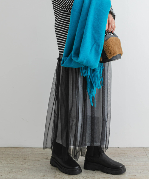 F by ROSSO(エフバイロッソ)の「F by ROSSO ラメチュールティアードスカート(スカート・レディース・ブロンズ/シルバー・FREE)」の4枚目の写真