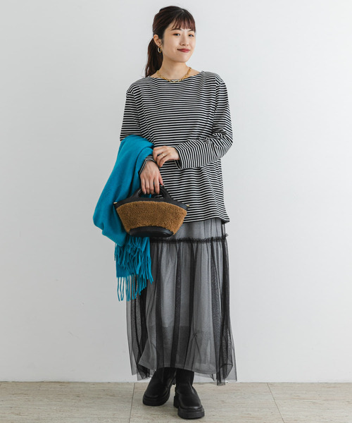 F by ROSSO(エフバイロッソ)の「F by ROSSO ラメチュールティアードスカート(スカート・レディース・ブロンズ/シルバー・FREE)」の6枚目の写真