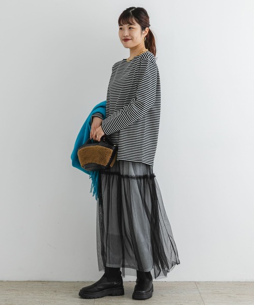 F by ROSSO(エフバイロッソ)の「F by ROSSO ラメチュールティアードスカート(スカート・レディース・ブロンズ/シルバー・FREE)」の7枚目の写真