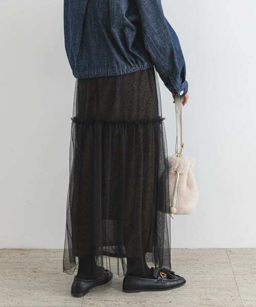 F by ROSSO(エフバイロッソ)の「F by ROSSO ラメチュールティアードスカート(スカート・レディース・ブロンズ/シルバー・FREE)」の12枚目の写真