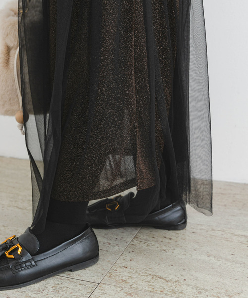 F by ROSSO(エフバイロッソ)の「F by ROSSO ラメチュールティアードスカート(スカート・レディース・ブロンズ/シルバー・FREE)」の15枚目の写真