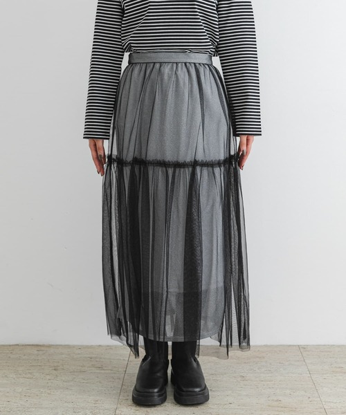 F by ROSSO(エフバイロッソ)の「F by ROSSO ラメチュールティアードスカート(スカート・レディース・ブロンズ/シルバー・FREE)」の17枚目の写真