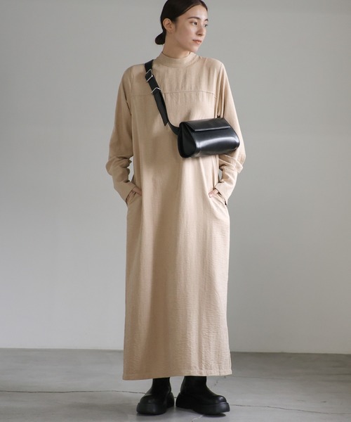 セール】ピーチスキンプチハイネックワンピース（ワンピース）｜select
