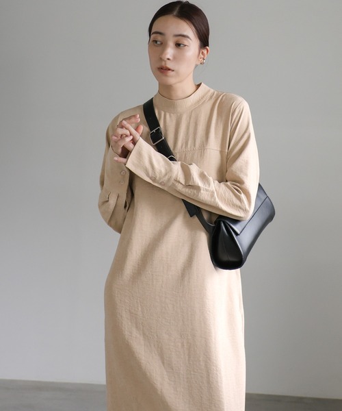 セール】ピーチスキンプチハイネックワンピース（ワンピース）｜select