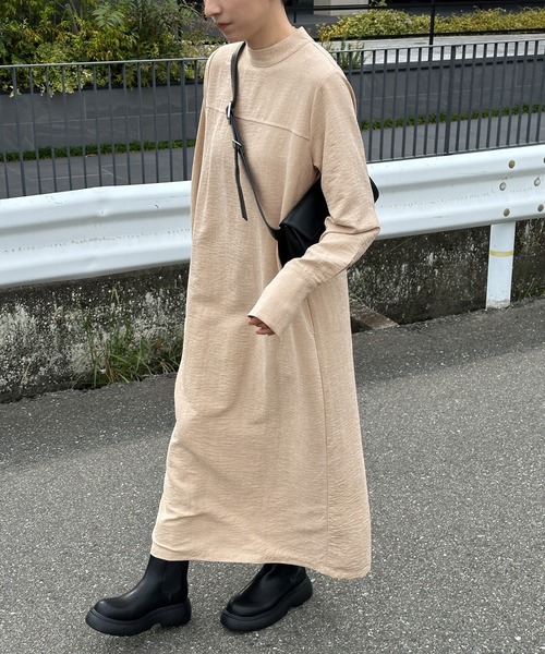 セール】ピーチスキンプチハイネックワンピース（ワンピース）｜select