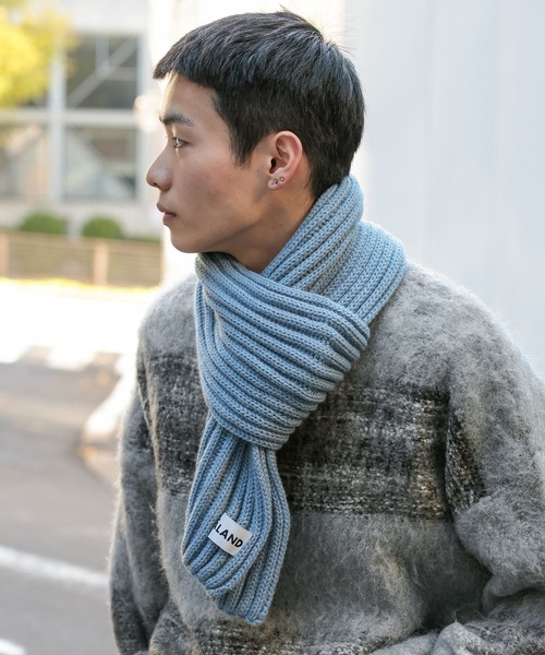 ALAND(エーランド)の「【UNISEX】ALAND/ニットリブマフラ-(マフラー・レディース・ブルー/ブラック/ホワイト・FREE)」の3枚目の写真