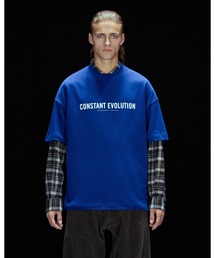 EMPORIO ARMANI | 【エンポリオ アルマーニ】ASV ブラックブルー カプセルコレクション Tシャツ オーガニックジャージー スローガン(Tシャツ/カットソー)