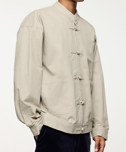 rehacer（レアセル）の「R. : Cotton Twill  Kung-fu Jacket（カバーオール・メンズ・ベージュ/ブラック・LARGE/MEDIUM）」の12枚目の写真