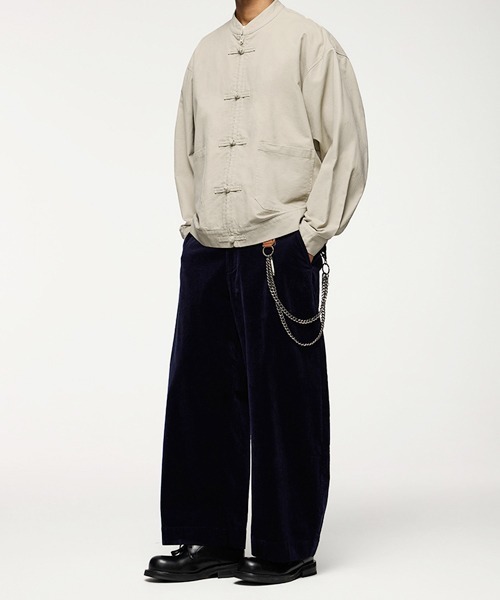 rehacer（レアセル）の「R. : Cotton Twill  Kung-fu Jacket（カバーオール・メンズ・ベージュ/ブラック・LARGE/MEDIUM）」の9枚目の写真