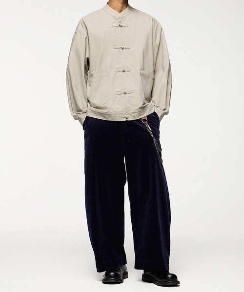 rehacer（レアセル）の「R. : Cotton Twill  Kung-fu Jacket（カバーオール・メンズ・ベージュ/ブラック・LARGE/MEDIUM）」の8枚目の写真