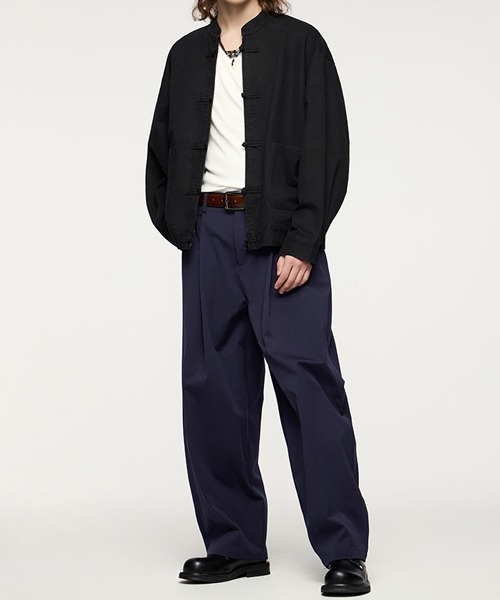 rehacer（レアセル）の「R. : Cotton Twill  Kung-fu Jacket（カバーオール・メンズ・ベージュ/ブラック・LARGE/MEDIUM）」の6枚目の写真