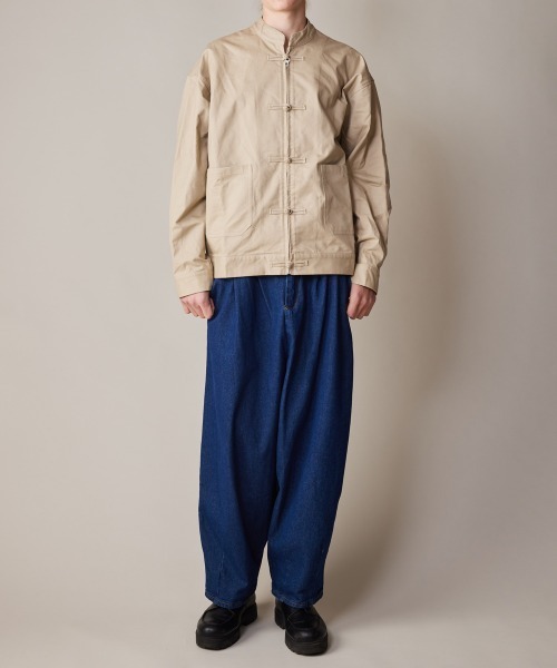 rehacer（レアセル）の「R. : Cotton Twill  Kung-fu Jacket（カバーオール・メンズ・ベージュ/ブラック・LARGE/MEDIUM）」の14枚目の写真