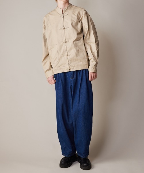rehacer（レアセル）の「R. : Cotton Twill  Kung-fu Jacket（カバーオール・メンズ・ベージュ/ブラック・LARGE/MEDIUM）」の15枚目の写真