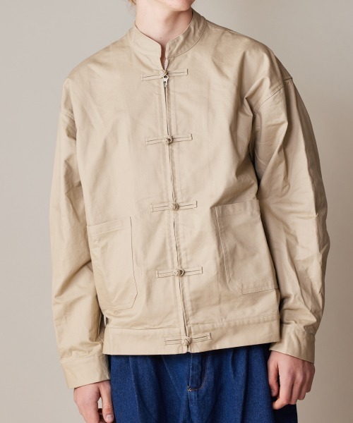 rehacer（レアセル）の「R. : Cotton Twill  Kung-fu Jacket（カバーオール・メンズ・ベージュ/ブラック・LARGE/MEDIUM）」の20枚目の写真