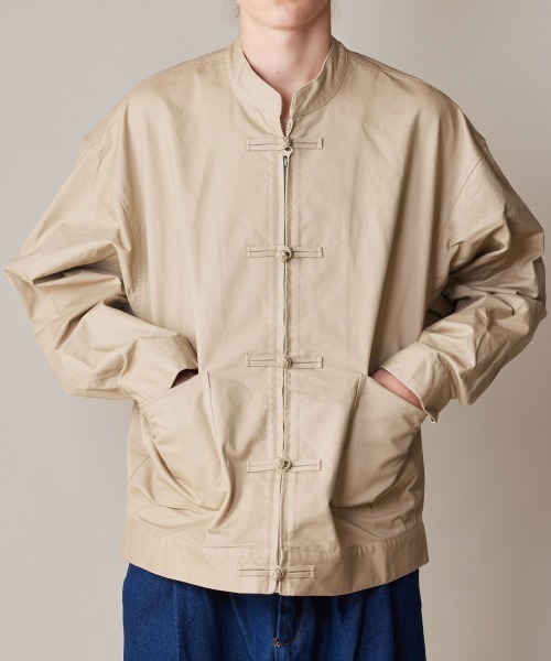rehacer（レアセル）の「R. : Cotton Twill  Kung-fu Jacket（カバーオール・メンズ・ベージュ/ブラック・LARGE/MEDIUM）」の21枚目の写真