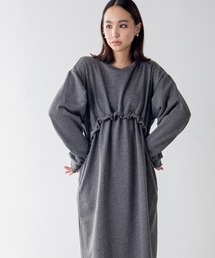 【2WAY】リラックス感とおしゃれさを両立したウエストドロスト付き裏毛ワンピース