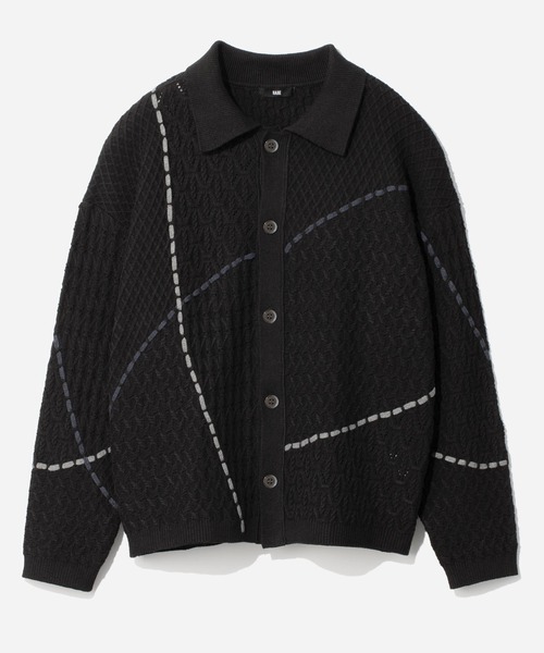 HARE(ハレ)の「ステッチラインシャツニット(HARE)(シャツ/ブラウス・メンズ・ブラウン/ホワイト/ブラック・FREE)」の3枚目の写真