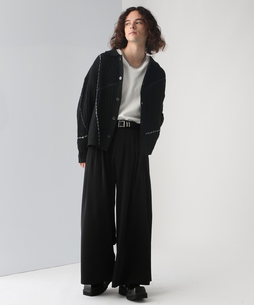 HARE(ハレ)の「ステッチラインシャツニット(HARE)(シャツ/ブラウス・メンズ・ブラウン/ホワイト/ブラック・FREE)」の4枚目の写真