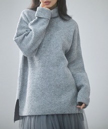 体型カバーハイネックニットプルオーバー