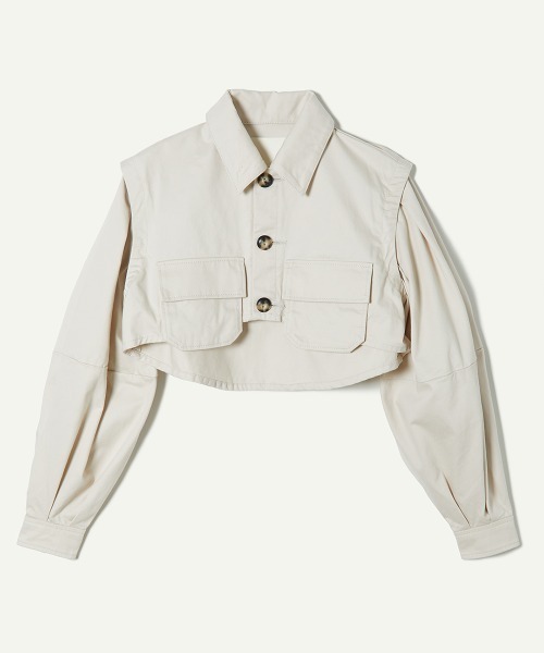 leinwande(ラインヴァンド)の「Short Shirts Jacket(ブルゾン・レディース・ベージュ/ホワイト/ブラウン・ONE SIZE)」の13枚目の写真