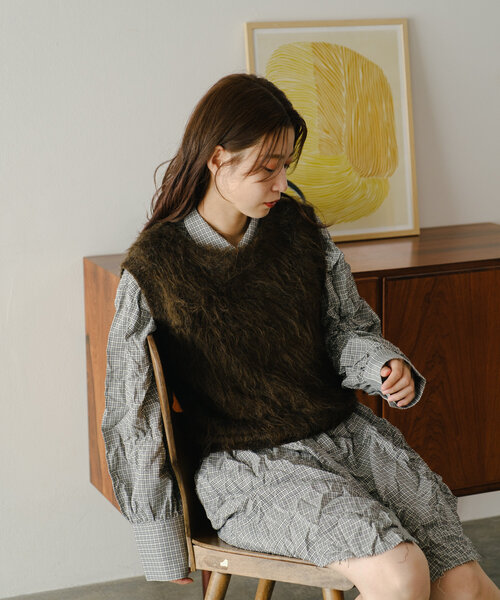 Kastane（カスタネ）の「*【2WAY/リバーシブル】シャギーニット