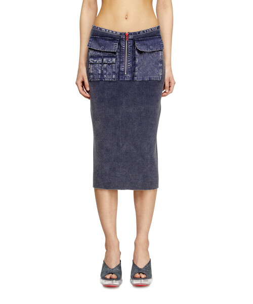 DIESEL（ディーゼル）の「ウィメンズ ニットスカート M-MERYN（スカート・レディース・ブラック/ブルー系その他・LARGE/MEDIUM/SMALL/X-SMALL）」の2枚目の写真