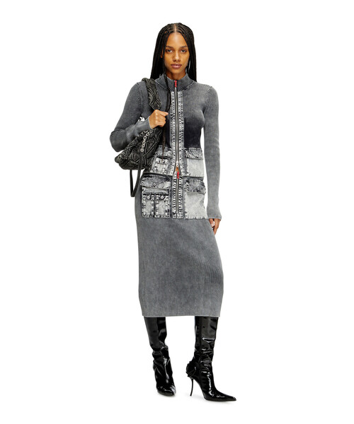 DIESEL（ディーゼル）の「ウィメンズ ニットスカート M-MERYN（スカート・レディース・ブラック/ブルー系その他・LARGE/MEDIUM/SMALL/X-SMALL）」の7枚目の写真