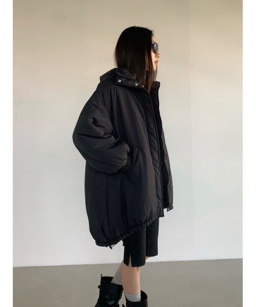 Didot.showroom(ディドット ショールーム)の「ミドル丈(コート丈)中綿フードダウン(ダウンジャケット/コート・レディース・ブラック/カーキ/オフホワイト・FREE)」の19枚目の写真