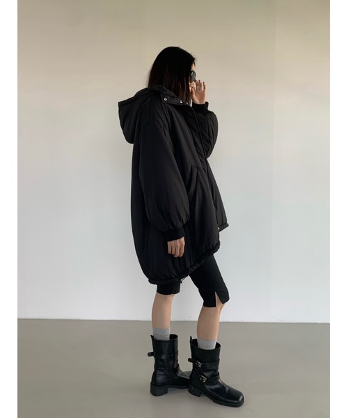 Didot.showroom(ディドット ショールーム)の「ミドル丈(コート丈)中綿フードダウン(ダウンジャケット/コート・レディース・ブラック/カーキ/オフホワイト・FREE)」の20枚目の写真